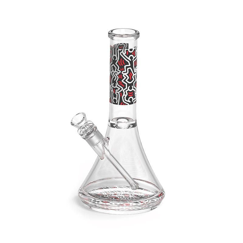 K.Haring Water Pipe Glass : Water Pipe K. Haring Glass Collection blkredwht