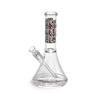 K.Haring Water Pipe Glass : Water Pipe K. Haring Glass Collection blkredwht