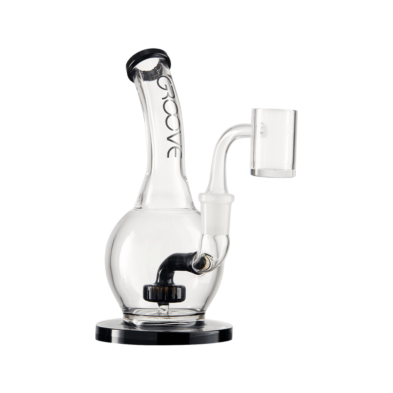 Groove 7" Round Bubbler Glass : Bubbler Groove BlkClear