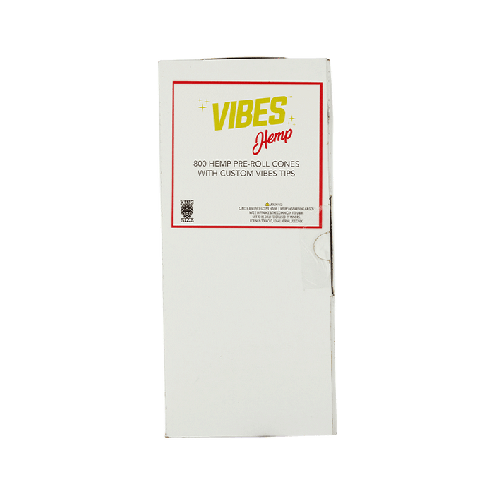 VIBES - 1.25" West Coast Cure Tipped Cones - Bulk Box of 800 Cones