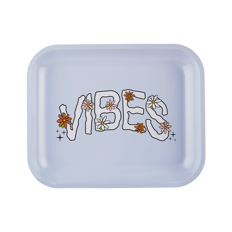 VIBES  Daisy Aluminum tray Accessories : Rolling Trays Vibes Rolling Papers large daisy