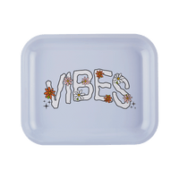 VIBES  Daisy Aluminum tray Accessories : Rolling Trays Vibes Rolling Papers large daisy