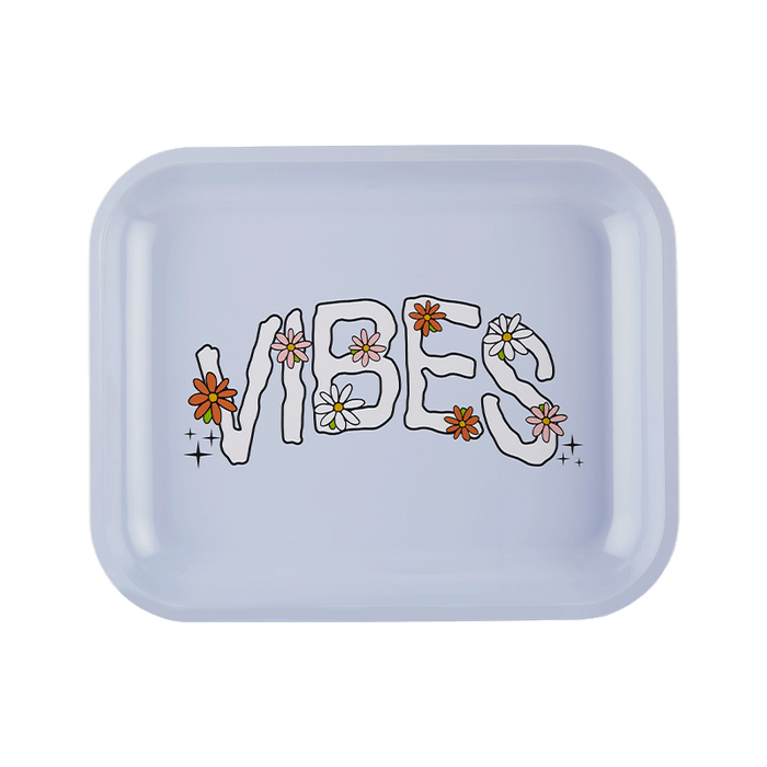 VIBES  Daisy Aluminum tray Accessories : Rolling Trays Vibes Rolling Papers large daisy