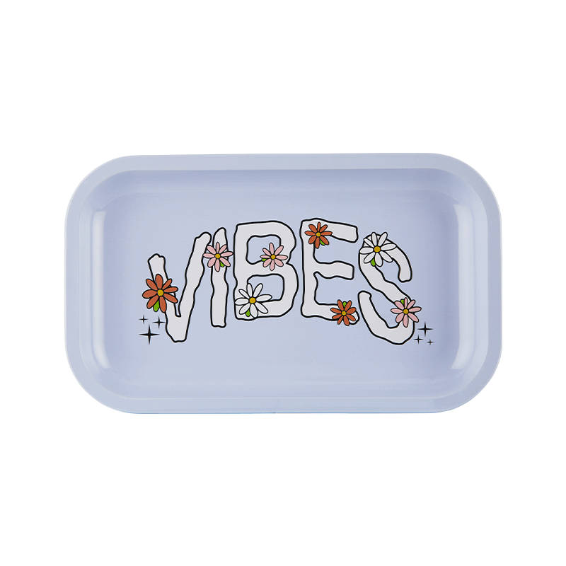 VIBES  Daisy Aluminum tray Accessories : Rolling Trays Vibes Rolling Papers medium daisy