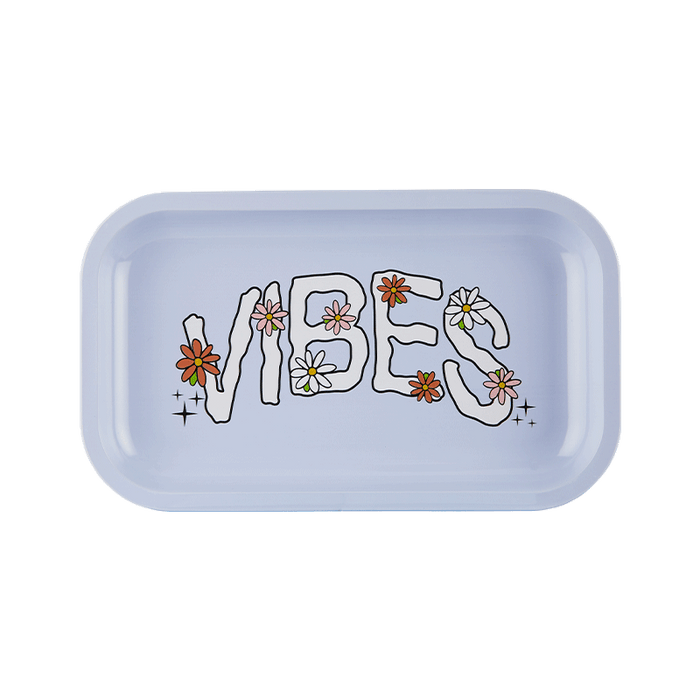 VIBES  Daisy Aluminum tray Accessories : Rolling Trays Vibes Rolling Papers medium daisy