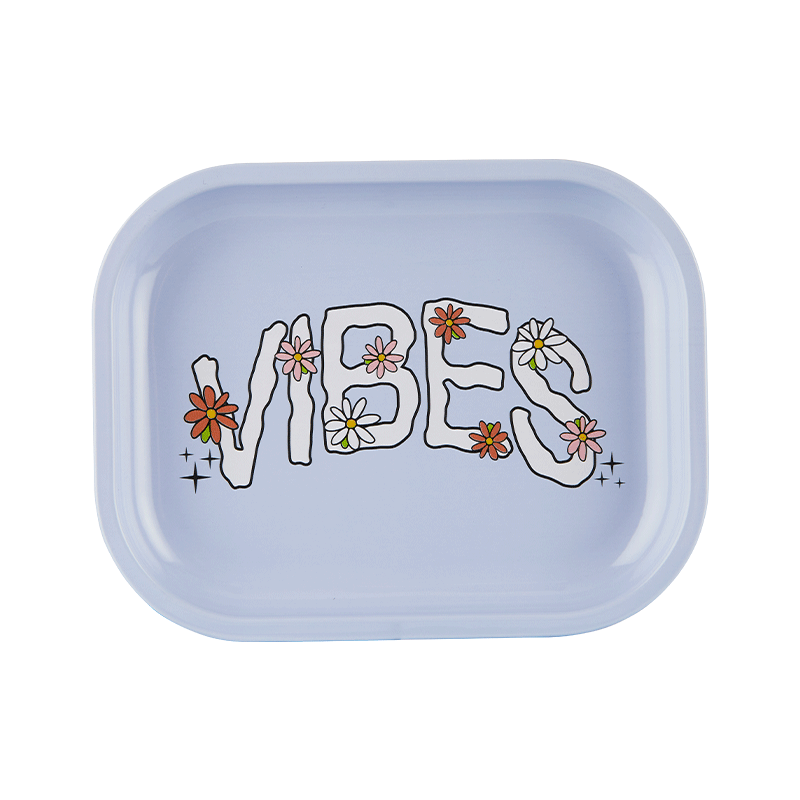 VIBES  Daisy Aluminum tray Accessories : Rolling Trays Vibes Rolling Papers small daisy