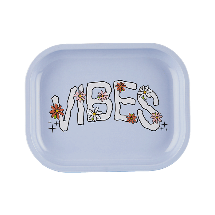 VIBES  Daisy Aluminum tray Accessories : Rolling Trays Vibes Rolling Papers small daisy
