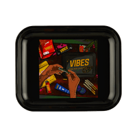 Vibes Aluminum Now We Roll Trays Accessories : Rolling Trays Vibes Rolling Papers large nowweroll