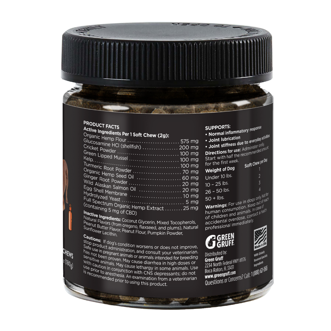 Green Gruff EASE Joint & Hip Veterinary – 4‑Pack Jars