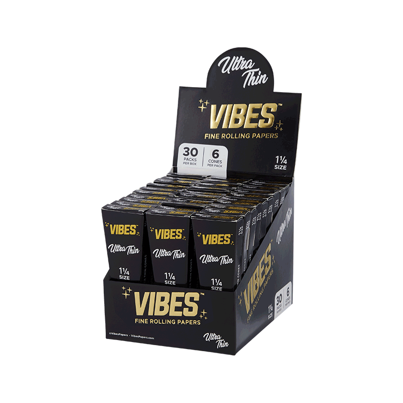 VIBES - 1.25" Cones - Box of 30 Coffins Each Coffin Contains 6 Cones