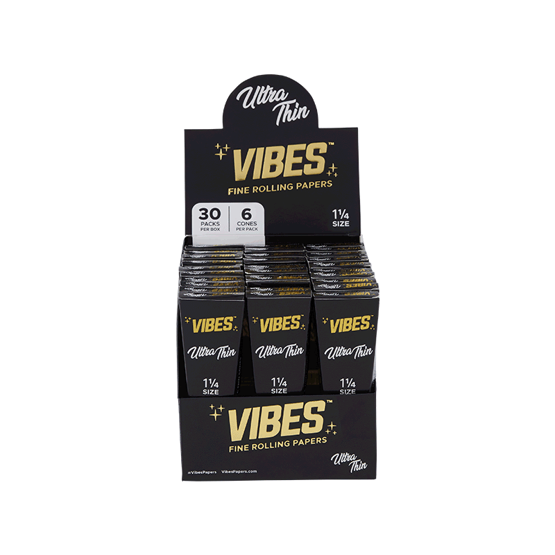 VIBES - 1.25" Cones - Box of 30 Coffins Each Coffin Contains 6 Cones