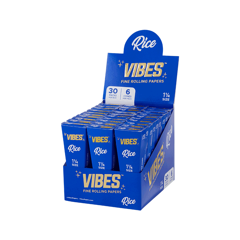 VIBES - 1.25" Cones - Box of 30 Coffins Each Coffin Contains 6 Cones