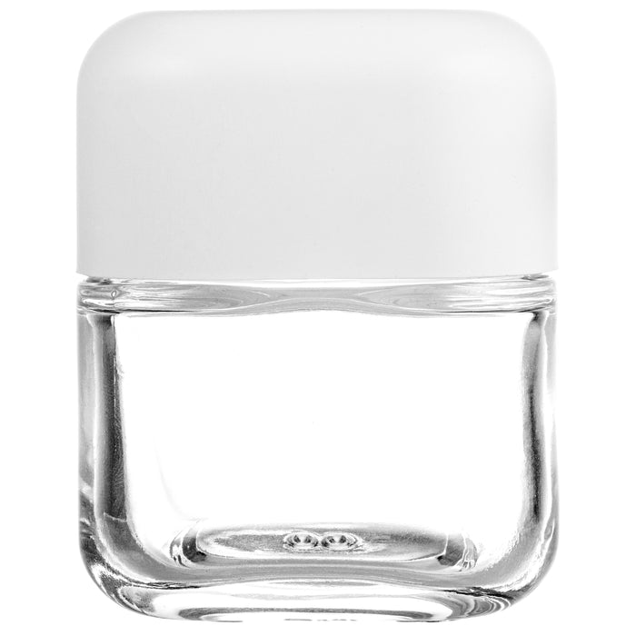 Round Square White Matte Cap for 30 Dram Square Glass Jar