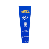 Vibes Cones - King Size Papers, Cones, and Wraps : Cones Vibes Rolling Papers Rice (Blue) 3pk coneks