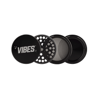 Vibes 4-Piece Grinder Grinders : Aluminum Vibes Rolling Papers 2.5"(63mm) Black 4pc