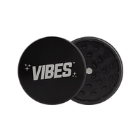 Vibes 2-Piece Grinder Grinders : Aluminum Vibes Rolling Papers 2.5"(63mm) Black 2pc
