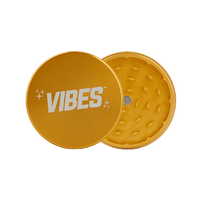 Vibes 2-Piece Grinder Grinders : Aluminum Vibes Rolling Papers 2.5"(63mm) gld 2pc