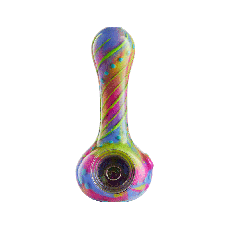 Eyce ORAFLEX Floral Spoon Pipe Silicone : Spoon Eyce ccgrnblu  