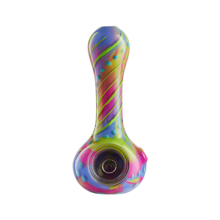 Eyce ORAFLEX Floral Spoon Pipe Silicone : Spoon Eyce ccgrnblu  