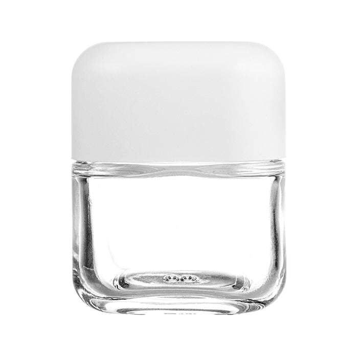 White Matte Cap for Square 5mL Glass Jar with 3 Layer Liner