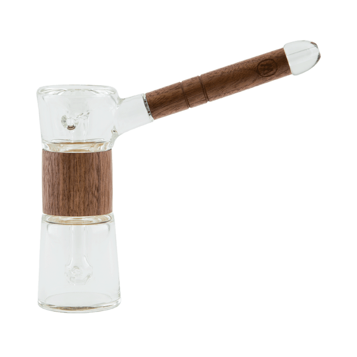 Marley Natural Glass & Walnut Bubbler Glass : Bubbler Marley Natural   