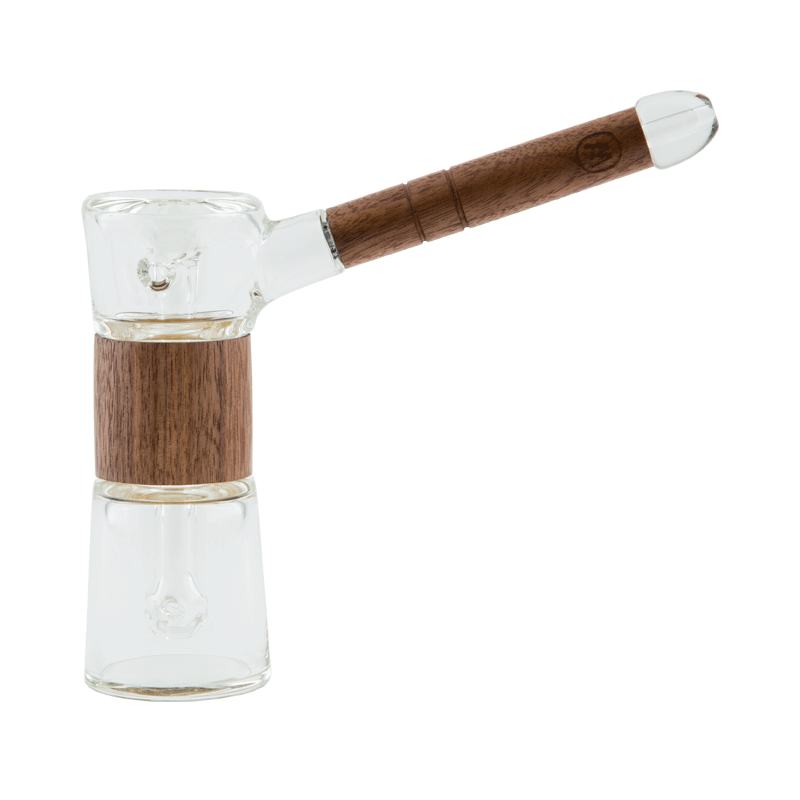 Marley Natural Glass & Walnut Bubbler Glass : Bubbler Marley Natural   