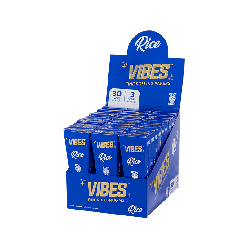 VIBES - King Size Cones - Box of 30 Coffins Each Coffin Contains 3 Cones