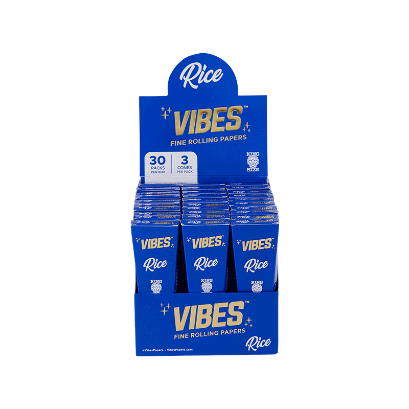 VIBES - King Size Cones - Box of 30 Coffins Each Coffin Contains 3 Cones