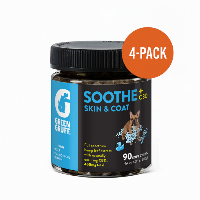 Green Gruff CBD Soothe Skin & Coat - 90 soft chews (4-Pack)