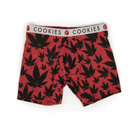 Cookies Boxer Briefs Leaf Print Red