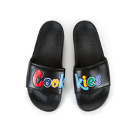 Cookies Slides Original Mint Logo Faux Leather Logo Black