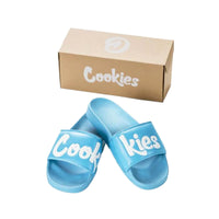 Cookies Slides Original Mint Faux Leather Logo Blue
