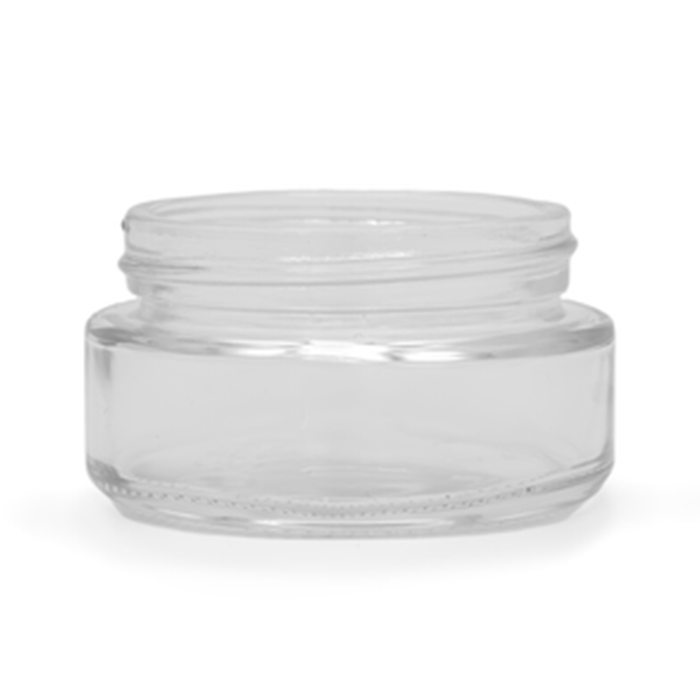 Flush V2 Jar Glass Base : 1oz Round (48/400) : Clear : 120ct