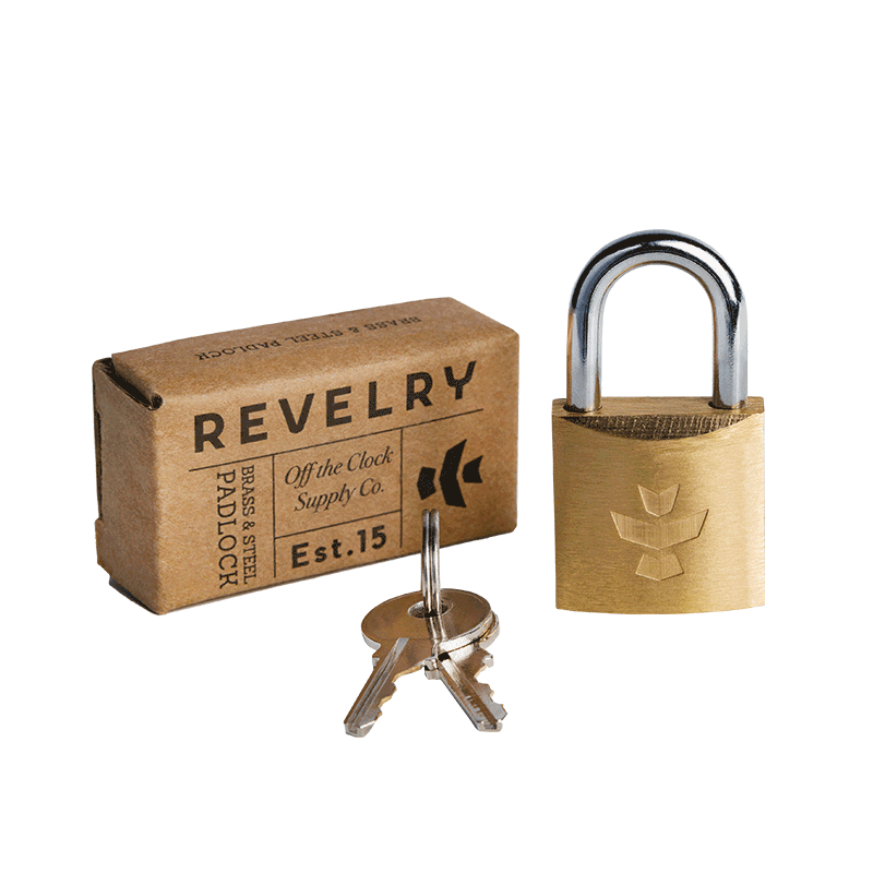 Revelry Supply Padlock with Keys 3/4" Brass