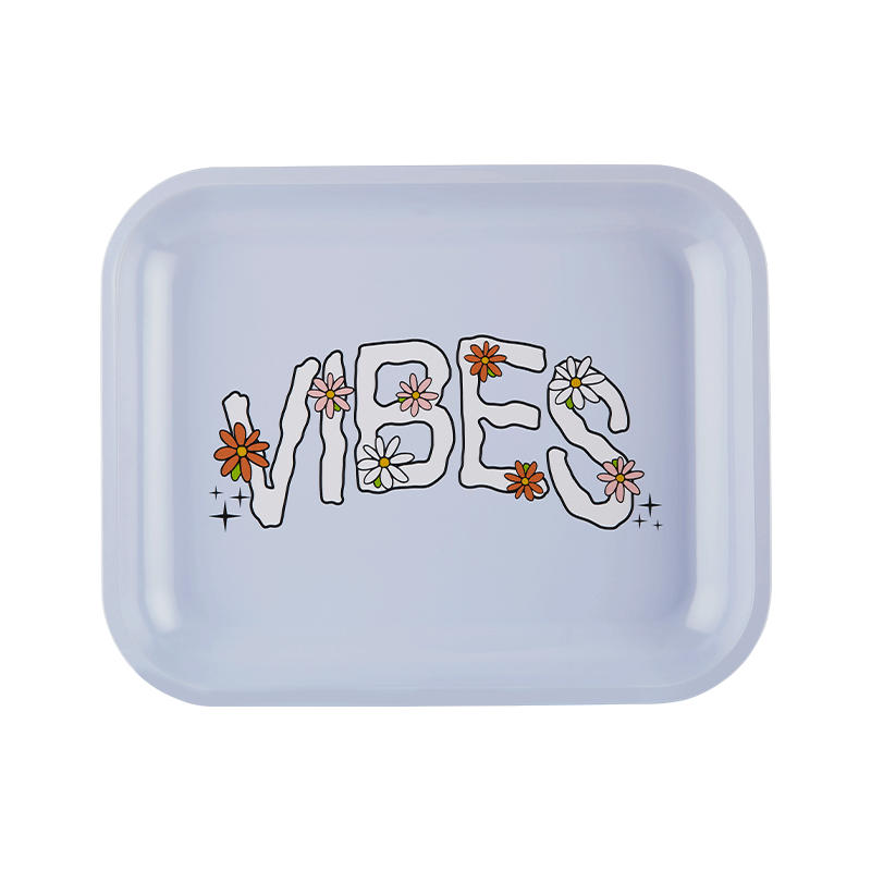 VIBES  Daisy Aluminum tray Accessories : Rolling Trays Vibes Rolling Papers large daisy 