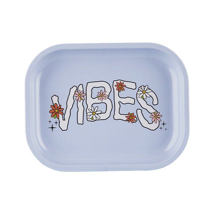 VIBES  Daisy Aluminum tray Accessories : Rolling Trays Vibes Rolling Papers small daisy 