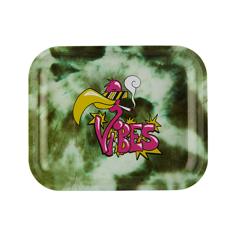 VIBES Flamingo Aluminum tray Accessories : Rolling Trays Vibes Rolling Papers large flamingo 