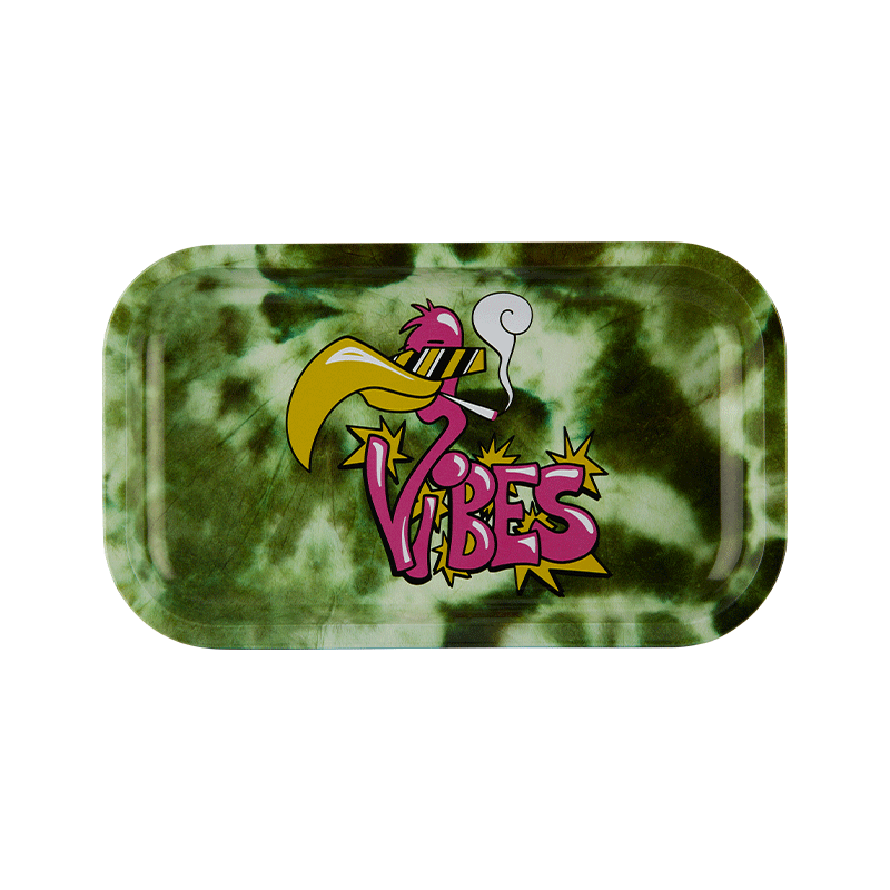 VIBES Flamingo Aluminum tray Accessories : Rolling Trays Vibes Rolling Papers medium flamingo 