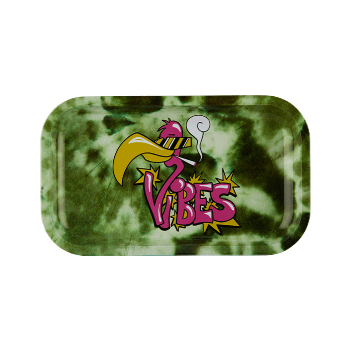 VIBES Flamingo Aluminum tray Accessories : Rolling Trays Vibes Rolling Papers medium flamingo 