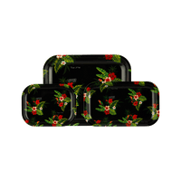 VIBES Floral Aluminum Tray Accessories : Rolling Trays Vibes Rolling Papers   