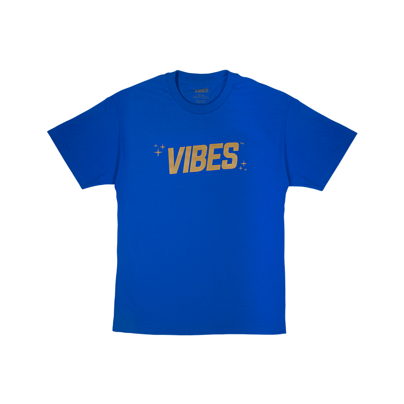 VIBES Blue T-Shirt w/ Gold Logo