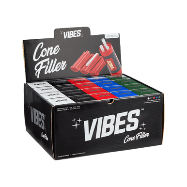 VIBES Cone Filler 20 Unit POP Blk, Red, Blu, Grn, & Clear