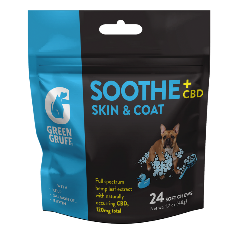 Green Gruff CBD Soothe Skin & Coat - 24 Soft Chews (6-Pack)
