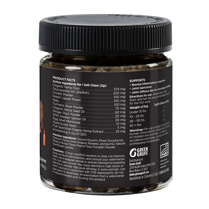 Green Gruff EASE Joint & Hip Veterinary – 4‑Pack Jars