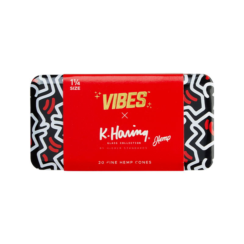 VIBES - King Size K.Haring Cones - Single Coffin Containing 20 Cones